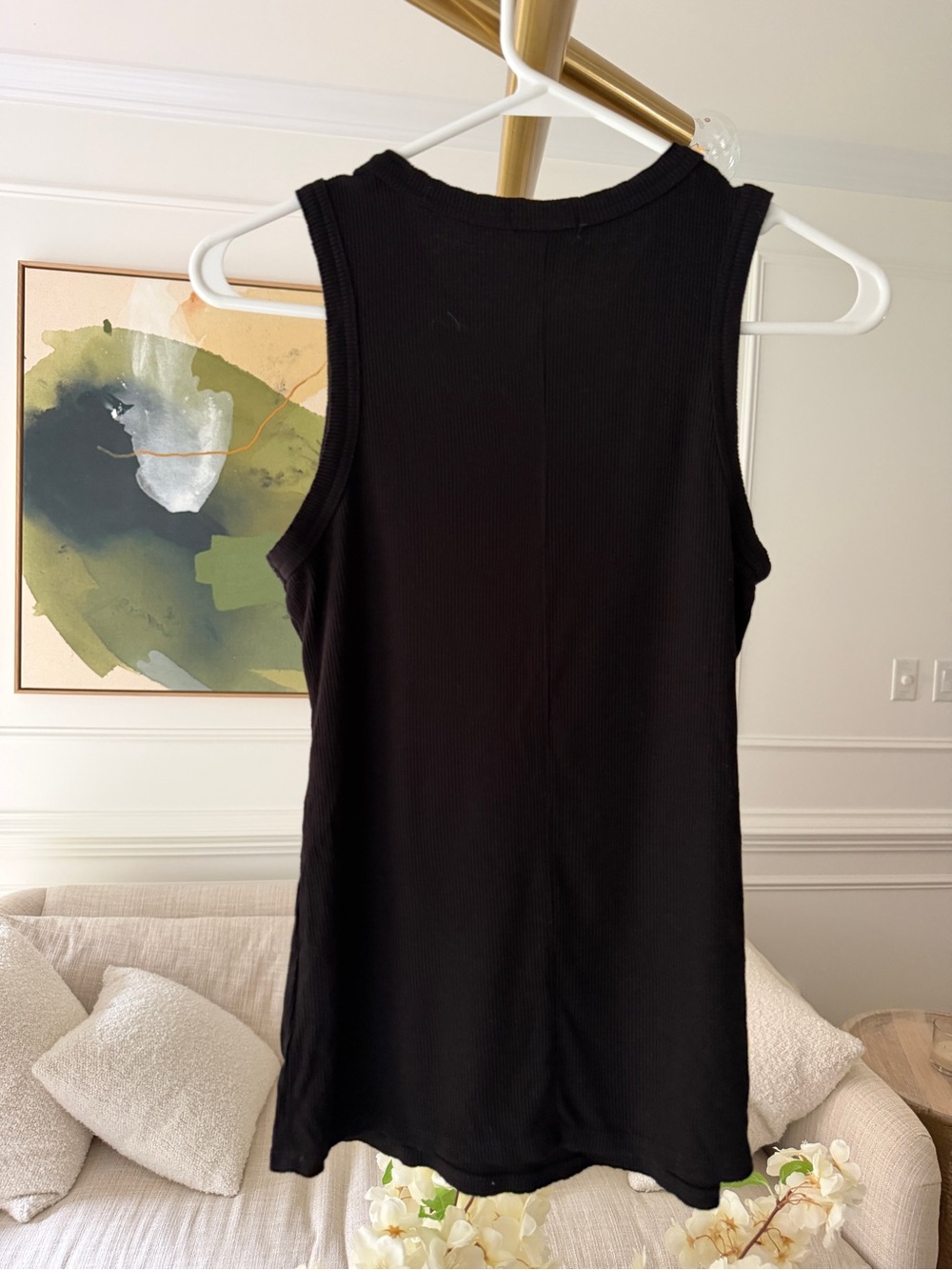 Halogen Black Ribbed Tank Top - Picture 3 of 3
